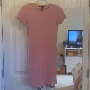 Striped pink mini dress w/ back cutout